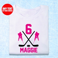 55% OFF: Hockey Stick Pink Personalized T-shirt- Choose Size